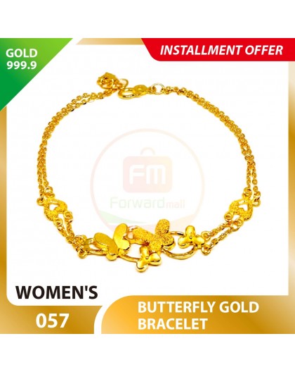 BUTTERFLY 999.9 GOLD BRACELET - 057 17cm
