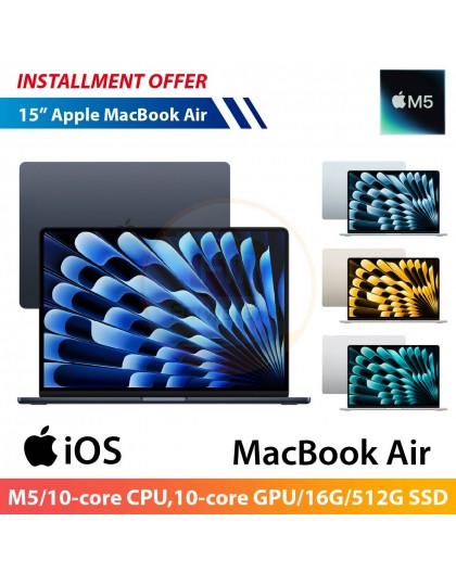 Apple MacBook Air 15"(M5/10‑core CPU,10‑core GPU/16G/512G SSD)