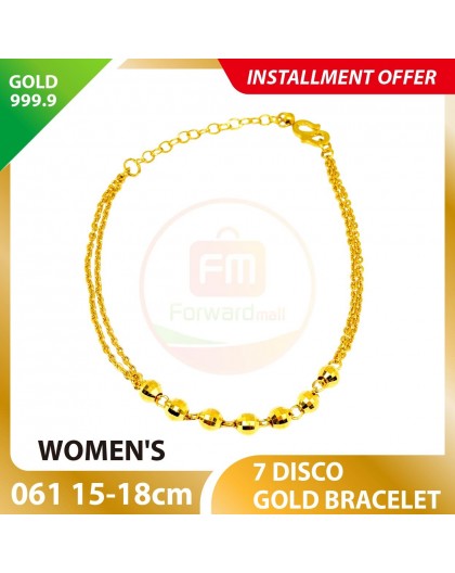 7 DISCO 999.9 GOLD BRACELET - 061 15-18cm