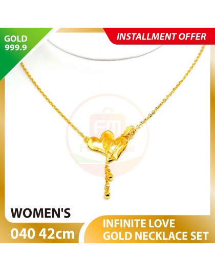 INFINITE LOVE 999.9 GOLD NECKLACE SET 040: 42cm