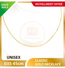 UNISEX CLASSIC 999.9 GOLD NECKLACE - 035: 45cm 