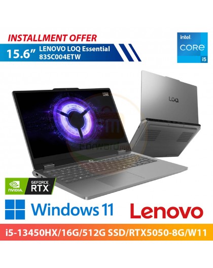 LENOVO LOQ Essential 83SC004ETW 15.6"(i5-13450HX/16G/512G SSD/RTX5050-8G/W11)