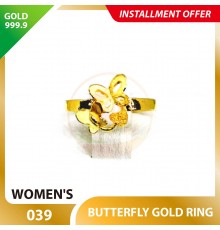 BUTTERFLY 999.9 GOLD RING - 039