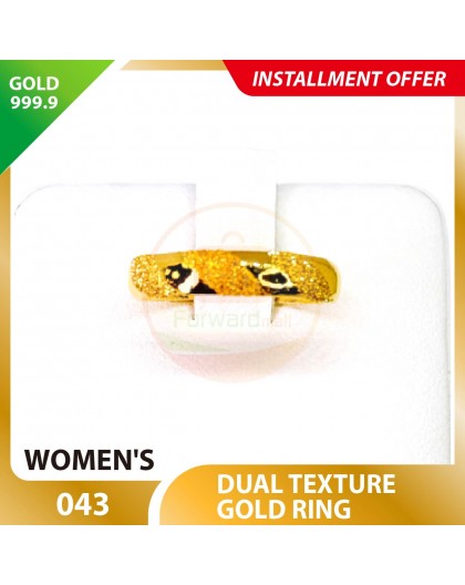DUAL TEXTURE 999.9 GOLD RING - 043