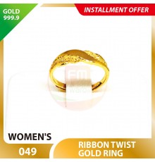 RIBBON TWIST 999.9 GOLD RING - 049