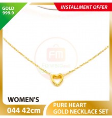 PURE HEART 999.9 GOLD NECKLACE SET 044: 42cm