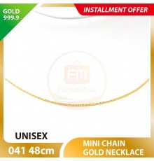 UNISEX MINI CHAIN 999.9 GOLD NECKLACE - 041: 48cm