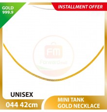 UNISEX MINI TANK 999.9 GOLD NECKLACE - 044: 42cm