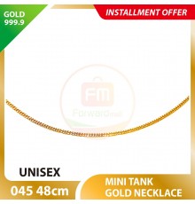 UNISEX MINI TANK 999.9 GOLD NECKLACE - 045: 48cm