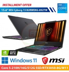 MSI Cyborg 15 B2RWEKG-892TW 15.6" (Core 5-210H/16G/512G SSD/RTX5050-8G/W11)