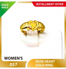 ROSE HEART 999.9 GOLD RING - 057