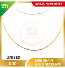 UNISEX MINI CHAIN 999.9 GOLD NECKLACE - 040: 42cm