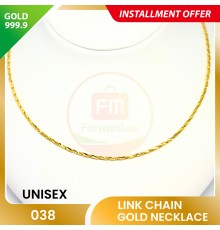 UNISEX LINK CHAIN 999.9 GOLD NECKLACE - 038 48cm