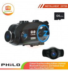 PHILO Z2dual Dual Recording Edition (Helmet Bluetooth Earphone and Helmet Dual Lens Recording Dash Cam)