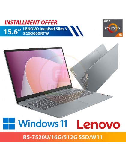 LENOVO IdeaPad Slim 3 82XQ00XRTW 15.6"(R5-7520U/16G/512G SSD/W11)